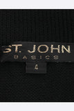 Vtg St. John Black Knit High Waist Midi Pencil Skirt Minimal Women's Size Small 26-28" waist