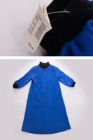 Vintage 80s MERINO WOOL Royal Blue Oversized Long Wool Duster Coat Made in the USA Women's Size Medium / Large / 45" bust / 48" long