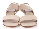 90s Y2k Beige Elastic and Leather Strappy Sandals Women's US Size 9.5