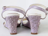 Y2K Lavender Woven Wedge Heels 10" interior length // approx. size 8.5 - 9