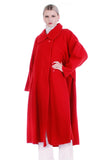 80s Vintage MERLE Lagenlook Red Wool Oversized Coat Women's Size 2X / 50" waist / 51" waist / 52" hips / 48" long
