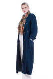 80s Oversized Jeanne San Francisco Long Denim Coat Women's Size XL+ / 46" bust / 43" waist / 46" hips / 48" long