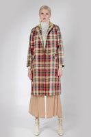 60s 70s Preppy MOD Carol Brent Colorful Plaid Lightweight Coat Jacket Women's Size Large - 42" bust - 44" waist - 46" hips - 40" long