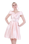 80s vintage pastel pink mini party dress women