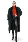 Vintage Sheepskin Shearling Remo Mercalli Bloomingdales Long Coat Dark Gray Black Made in Italy Size 38 / XL / XXL / 52" bust / 46" waist