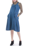 70s A-Line Denim Jumper Dress