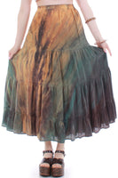 Vintage Tie Dyed Peasant Maxi Skirt