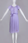 70s LILAC Semi Sheer Slip Dress w/ Flowers Loungewear Phase2 California Arnell Nylon Women's Size Small / 36" bust / 17-28" waist / 40"hips