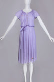 70s LILAC Semi Sheer Slip Dress w/ Flowers Loungewear Phase2 California Arnell Nylon Women's Size Small / 36" bust / 17-28" waist / 40"hips