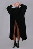 80s Oversized Batwing Black Wool Maxi Coat Vintage Women's Size Large - XL - 56" bust - 54" waist - 54" hips