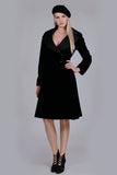 80s Velvet Tuxedo Dress Black Fit and Flare Wide Sweeping by Nipon Boutique Women's Size Medium - 38" bust - 30" waist - 42" hips