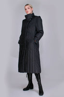 70s Vintage Down Feather Puffer Coat Dark Charcoal Gray Long Warm Winter Ski Jacket Women Size Medium - 42" bust - 38" waist - 44" hips