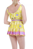 Vintage 1960s 2pc Romper and Jacket Swimsuit Set Psychedelic Mod Print Made in America
