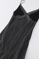 Vintage Liquid Silk Satin Velvet and Chiffon Black Slip Dress