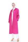 Hot Pink Faux Suede Duster Coat Made in the USA Vintage Size Large