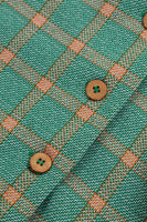 70s Vintage 2pc Plaid Knit Pantsuit Women's Size Medium
