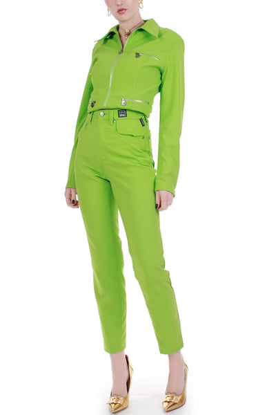 Perfect Vintage Jeans Couture Lime Green Jacket Pants 2pc Set – VINTAGE