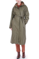 Vintage Woolrich Olive Drab Long Raincoat Trench Coat Size L