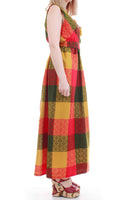 70's Woven Plaid Maxi Dress Women's Size Large