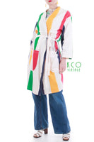 Primary Color Block Flannel Robe Jacket Made in the USA