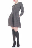 90s Grunge Lace Collar Long Sleeve Mini Dress Made in the USA