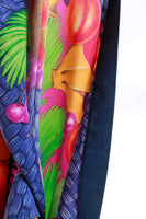Tropical Fruit Print Silk Blouse