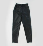 Black Leather High Waist Pants Made in the USA 26" waist