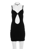 Cut Out Dress XS Black Velvet Dress Push Up Bustier Bodycon Mini Dress 90s Sexy Goth Club Vintage Clothing Women&#39;s Size XS / S 26-30&quot; Waist