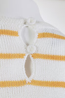 80's Striped Knit Appliqued Sweater Top