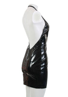 90s Vintage Patent Vegan Leather Dress by Sin-Sations Arizona Made in the USA