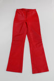 Vintage Red Leather High Waist Pants Women's Size XS 26" waist