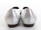 80s Vintage Silver Metallic Leather Loafers Size 7.5 narrow