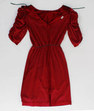 Vintage Red Velvet Dress Made in the USA Women's Size Small 22-28" Waist