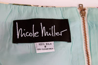 Vintage Silk 2pc Set Floral Nicole Miller High Waist Skirt Set