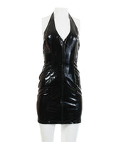 90s Vintage Patent Vegan Leather Dress by Sin-Sations Arizona Made in the USA