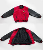 90's Pink Wool and Leather Letterman Jacket Women's Size Medium