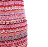 90s Pink Rainbow Crochet Knit Dress Made in the USA