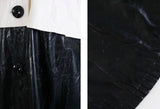 60s Mod Raincoat Black and White Color Block Swing Jacket Size XL