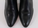 90s Block Heel Black Leather Ankle Boots Made in Brazil Women's Size 7.5 USA