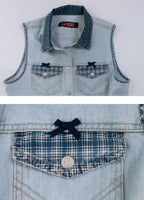 80's Vintage L.A. Blues High Waist Jeans and Vest 2pc Set Women's Size Medium