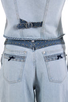 80's Vintage L.A. Blues High Waist Jeans and Vest 2pc Set Women's Size Medium