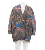 80s Lagerfeld Chloe Iridescent Windbreaker Jacket Super Rare Graffiti Art Print Size XXL 57" Bust