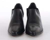 90s Block Heel Black Leather Ankle Boots Made in Brazil Women's Size 7.5 USA