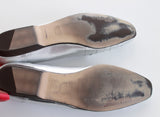 80s Vintage Silver Metallic Leather Loafers Size 7.5 narrow