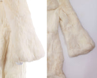 White French Rabbit Fur Coat 1970's Vintage Size Small - Medium 38" Bust MINT!