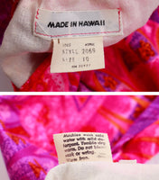 70s Neon Batik Barkcloth Maxi Dress