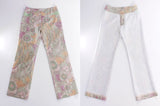 Pastel Silk Snakeskin Print Wide Leg Pants Women's Size Medium-Large 32" Waist