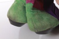 80s Suede Color Block Tall Boots Women's Size 8.5