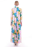 Vintage 60s Pastel Botanical Maxi House Dress Lounger