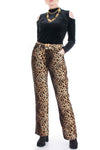 90's Vintage Lip Service Leopard Print Faux Fur Pants Women's Size Medium